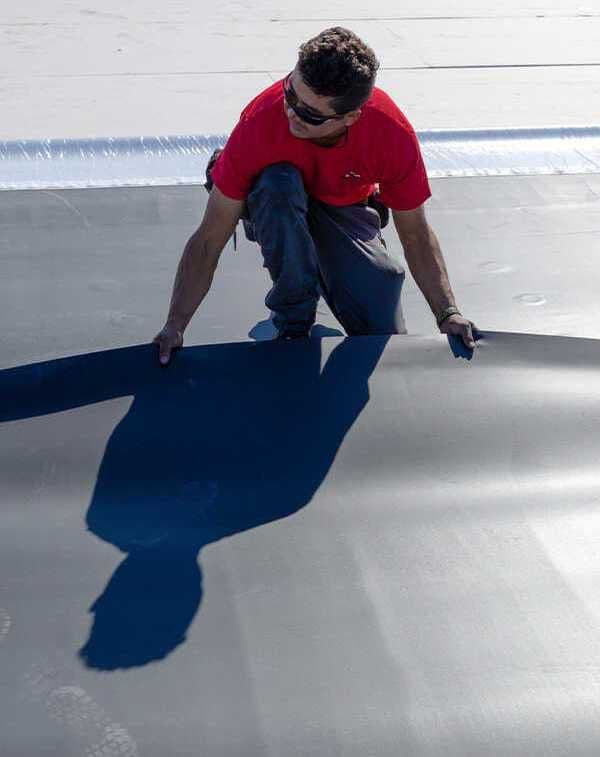PVC membrane on a Twin Cities commercial flat roof