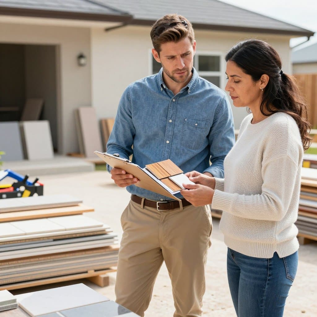 Twin Cities consultation reviewing door material samples