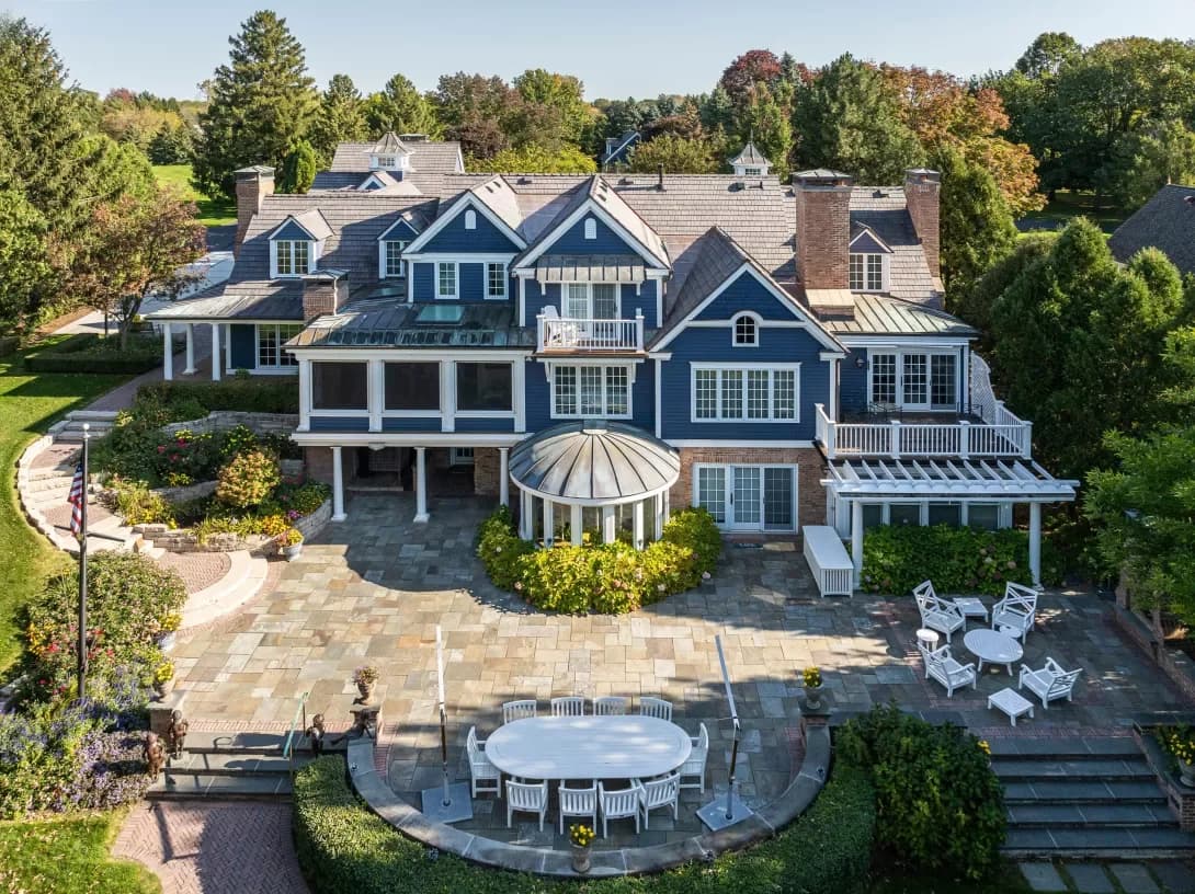 Aerial view of premium home with DaVinci synthetic slate roof