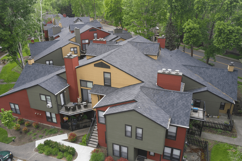 Drone view of a Malarkey Windsor shingle roof