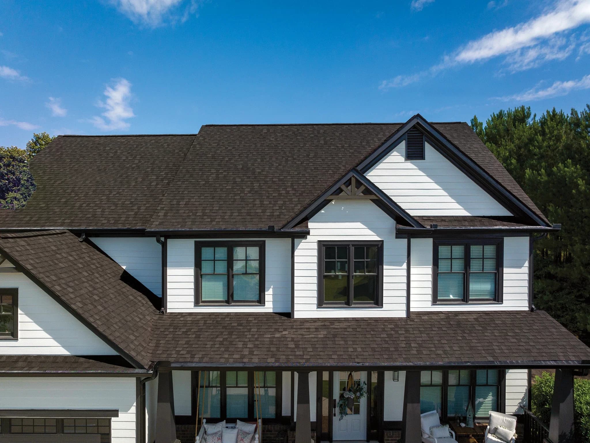 CertainTeed NorthGate ClimateFlex in Espresso on a brick home