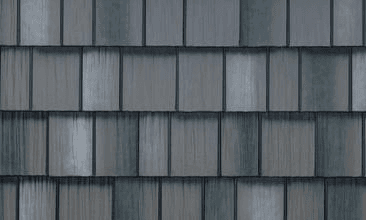 EDCO Arrowline Shake in Charcoal Gray Blend — coated steel profile detail
