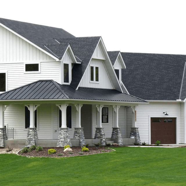 Soffit and fascia closing in the eaves of a white Twin Cities home